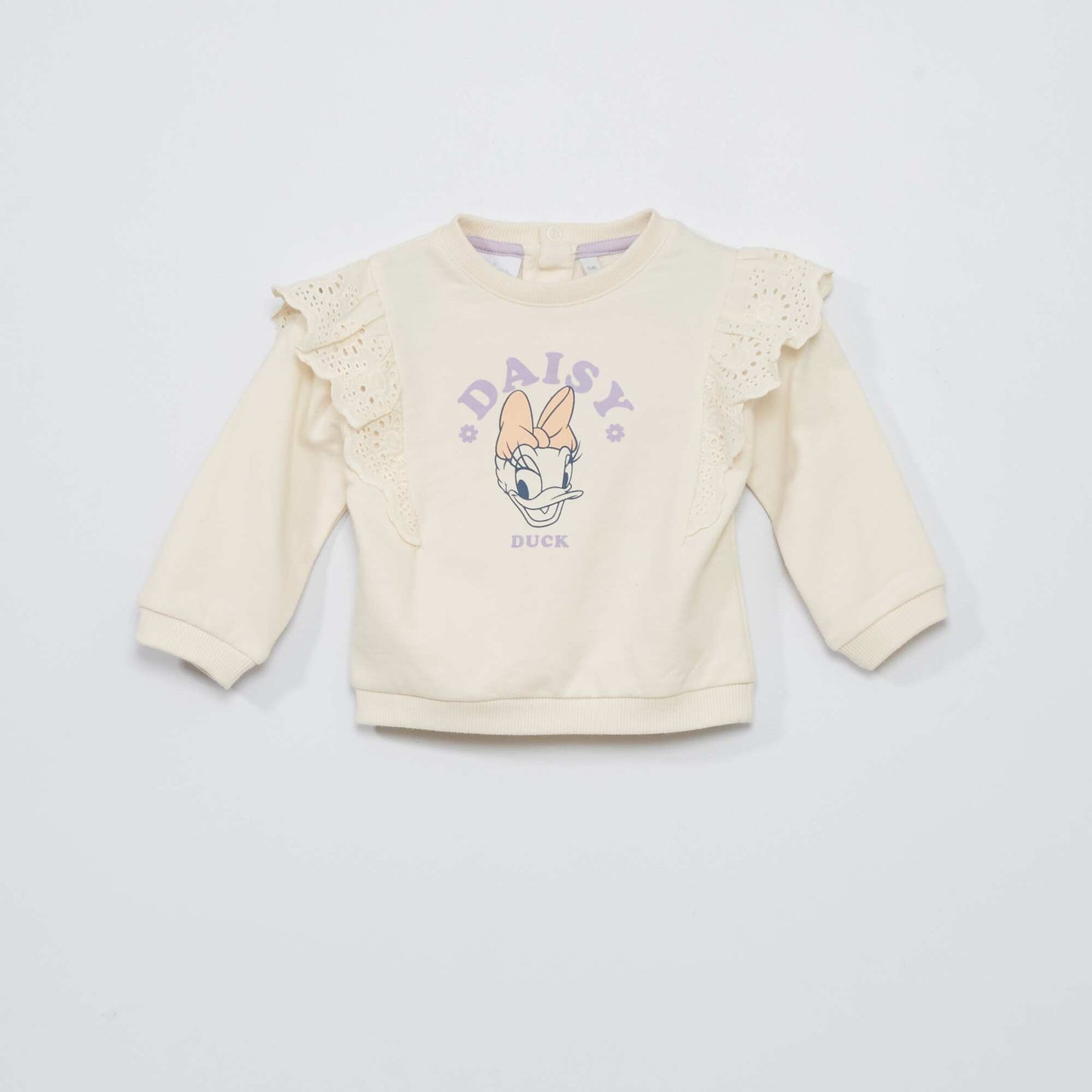 Sweat volants brod s 'Daisy' Blanc