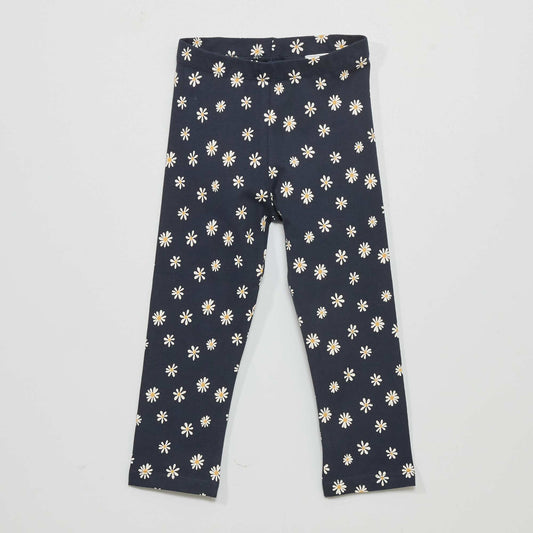 Legging court en jersey avec motifs fantaisie Bleu marine