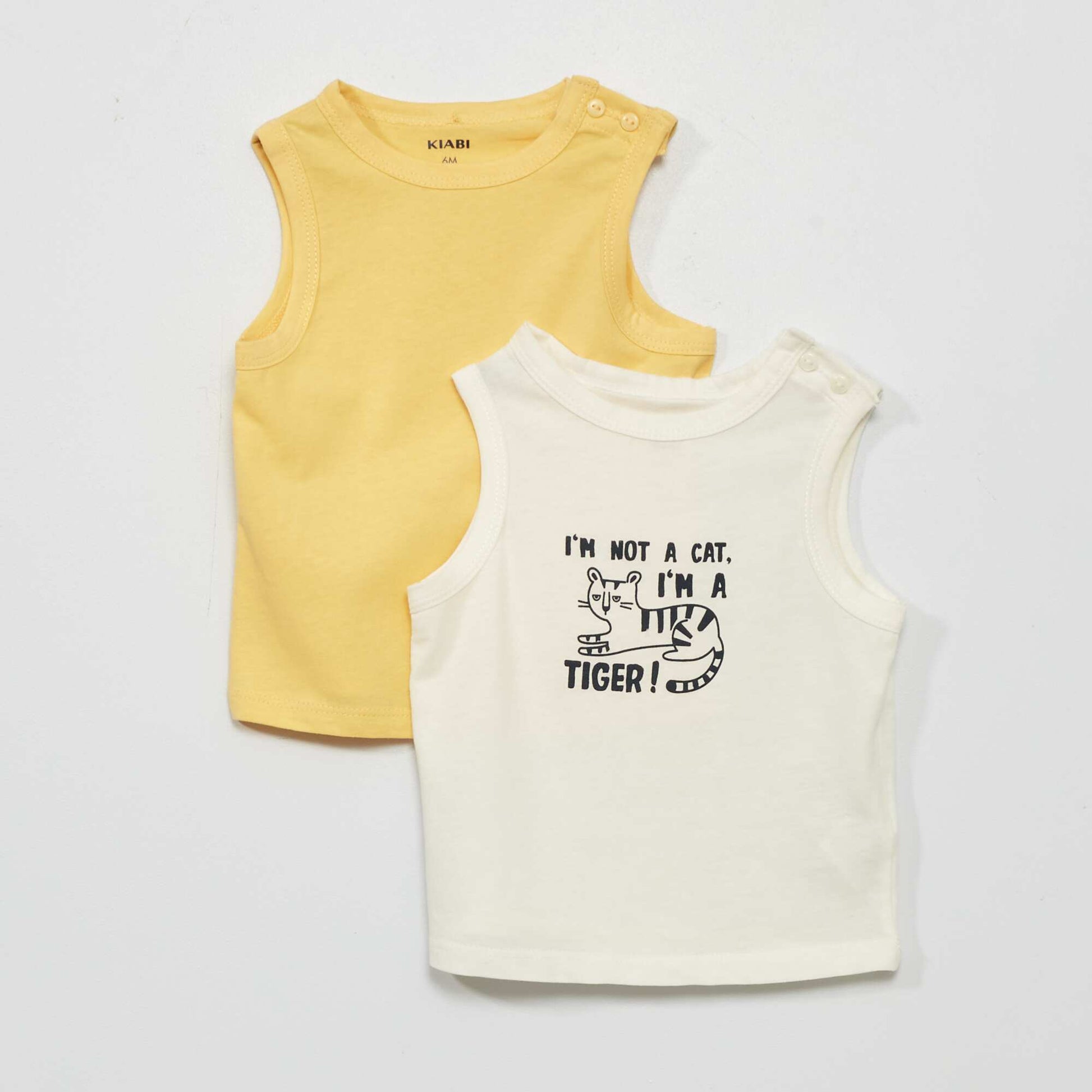 Lot de 2 d bardeurs en jersey Ecru/jaune