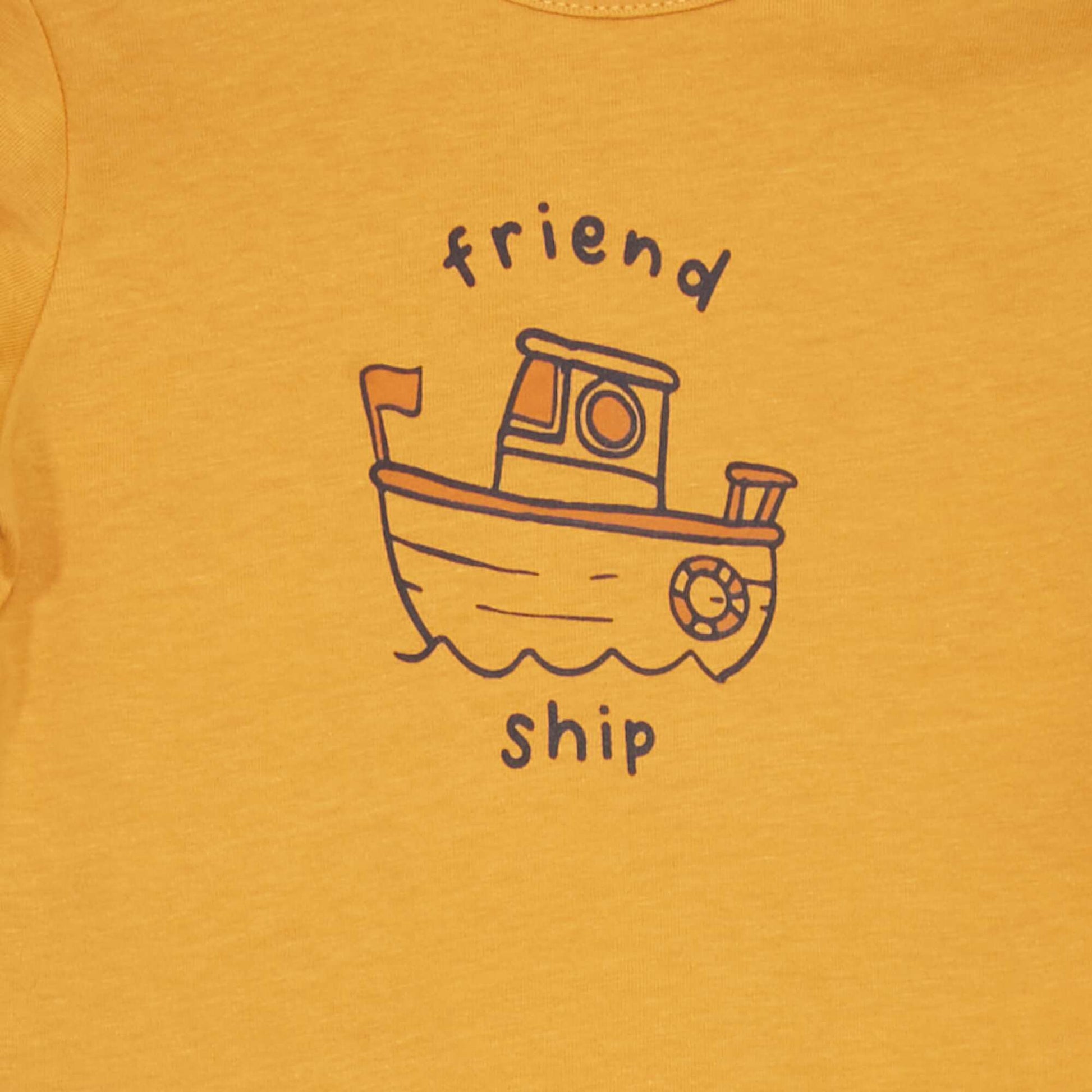 T-shirt en jersey avec imprim Jaune