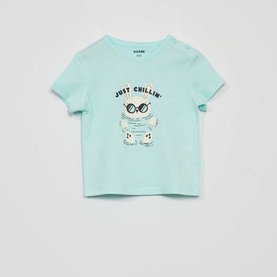 T-shirt en jersey avec imprim Bleu turquoise