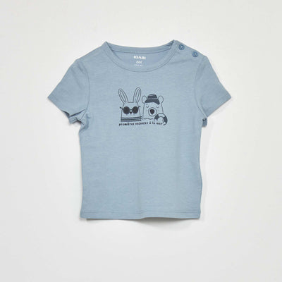 T-shirt en jersey avec imprim Bleu