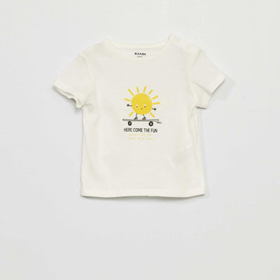 T-shirt en jersey avec imprim BLANC