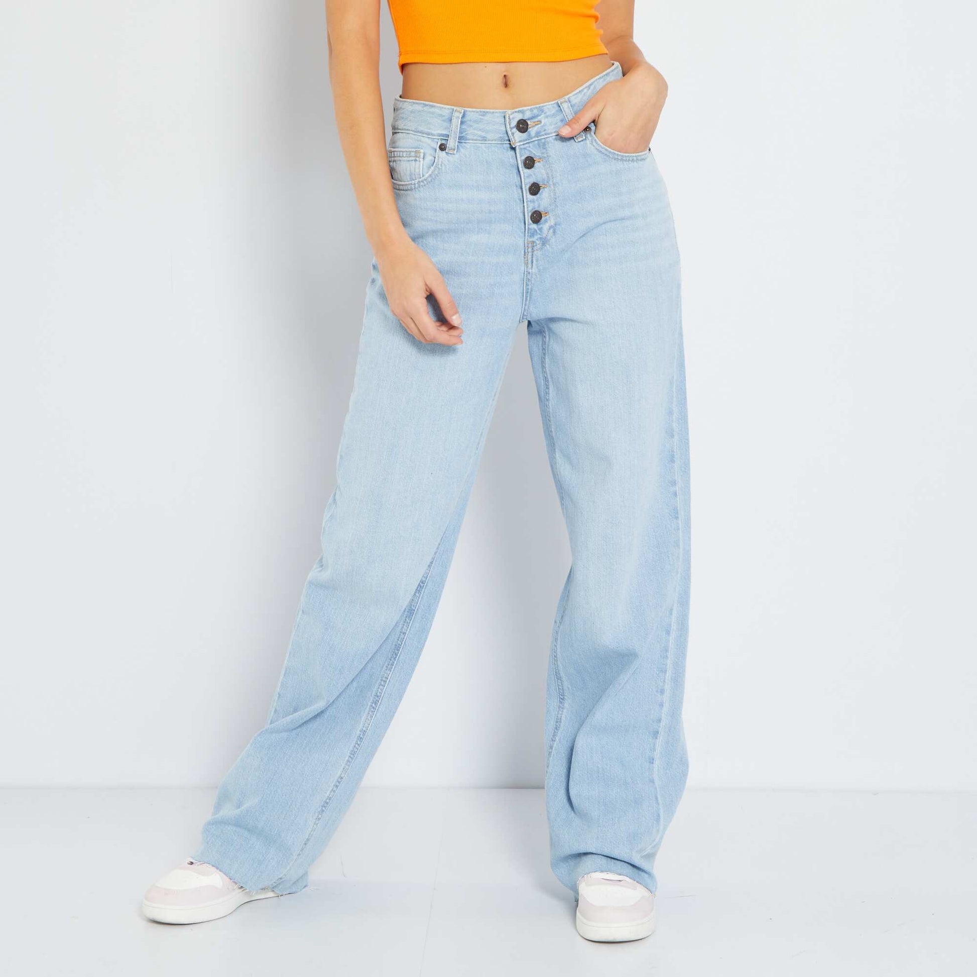 Jean wide leg - 5 poches Bleu clair