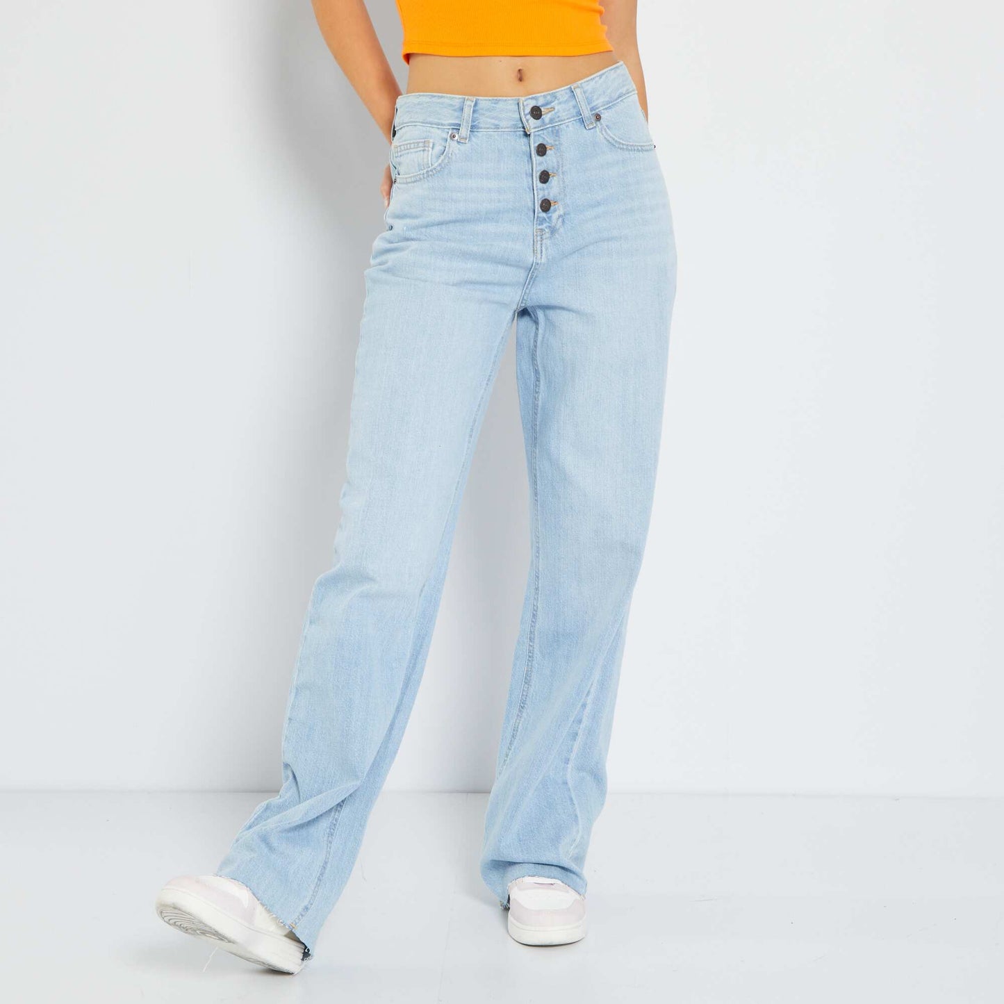 Jean wide leg - 5 poches Bleu clair