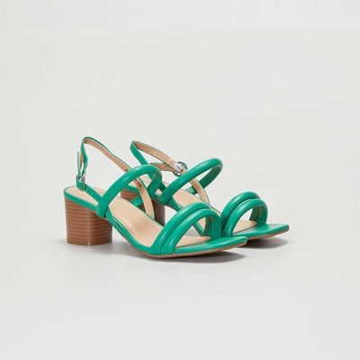 Sandales talons avec brides Vert
