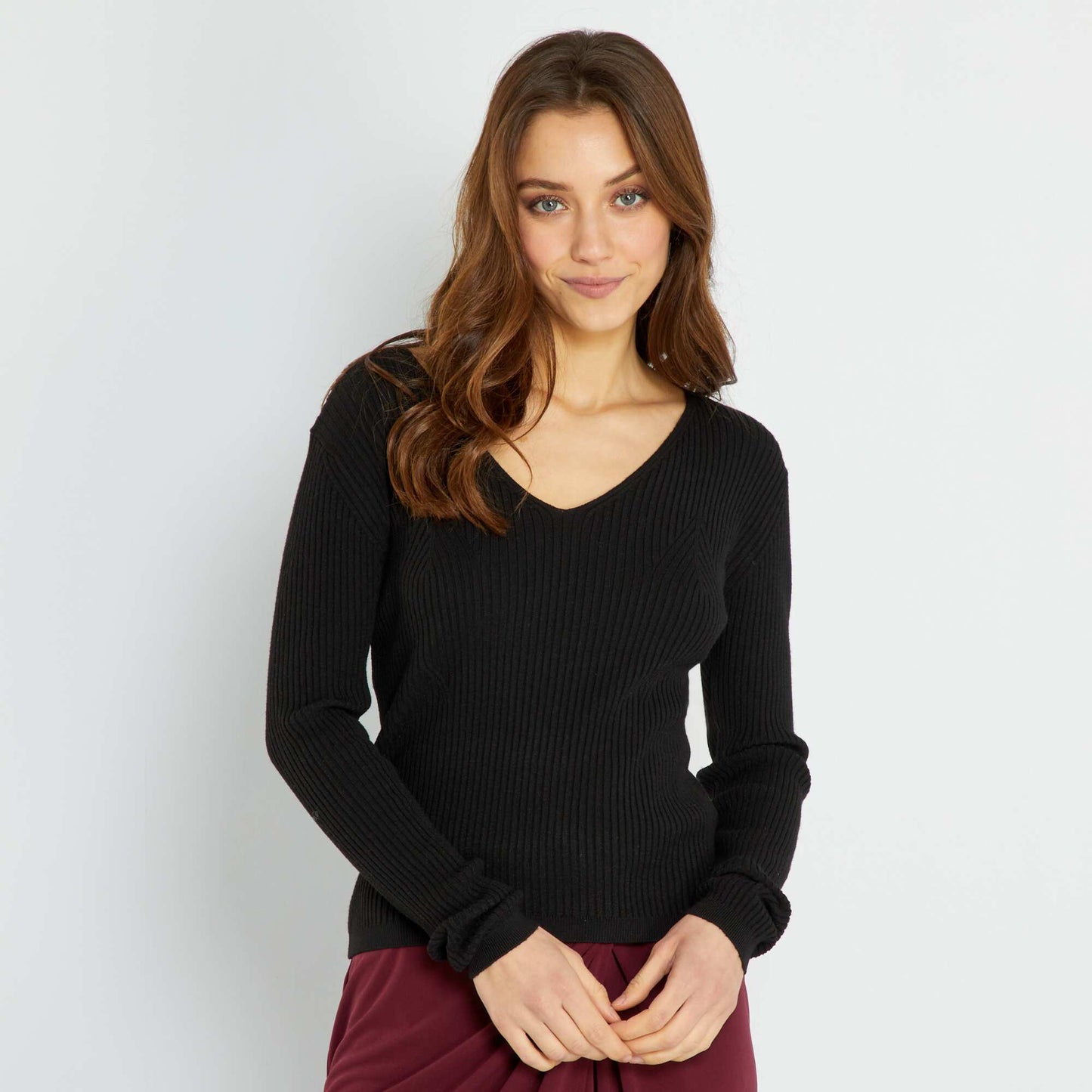 Pull moulant en rib noir