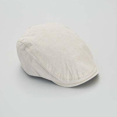 Casquette gavroche en lin Beige