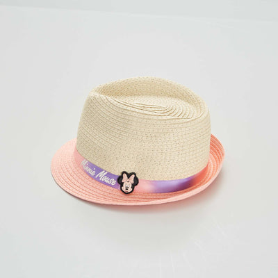 Chapeau de paille bicolore 'Minnie' 'Disney' Rose