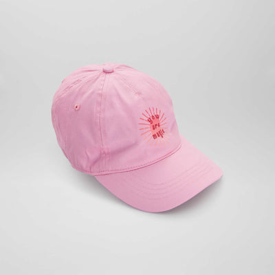 Casquette en toile avec imprim devant Rose