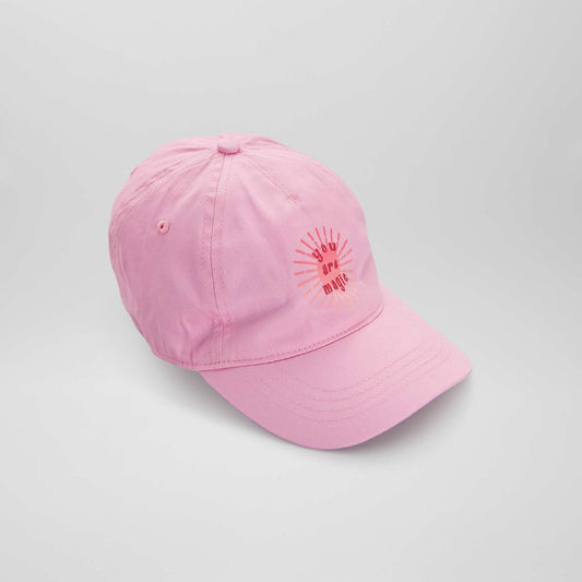 Casquette en toile avec imprim devant Rose