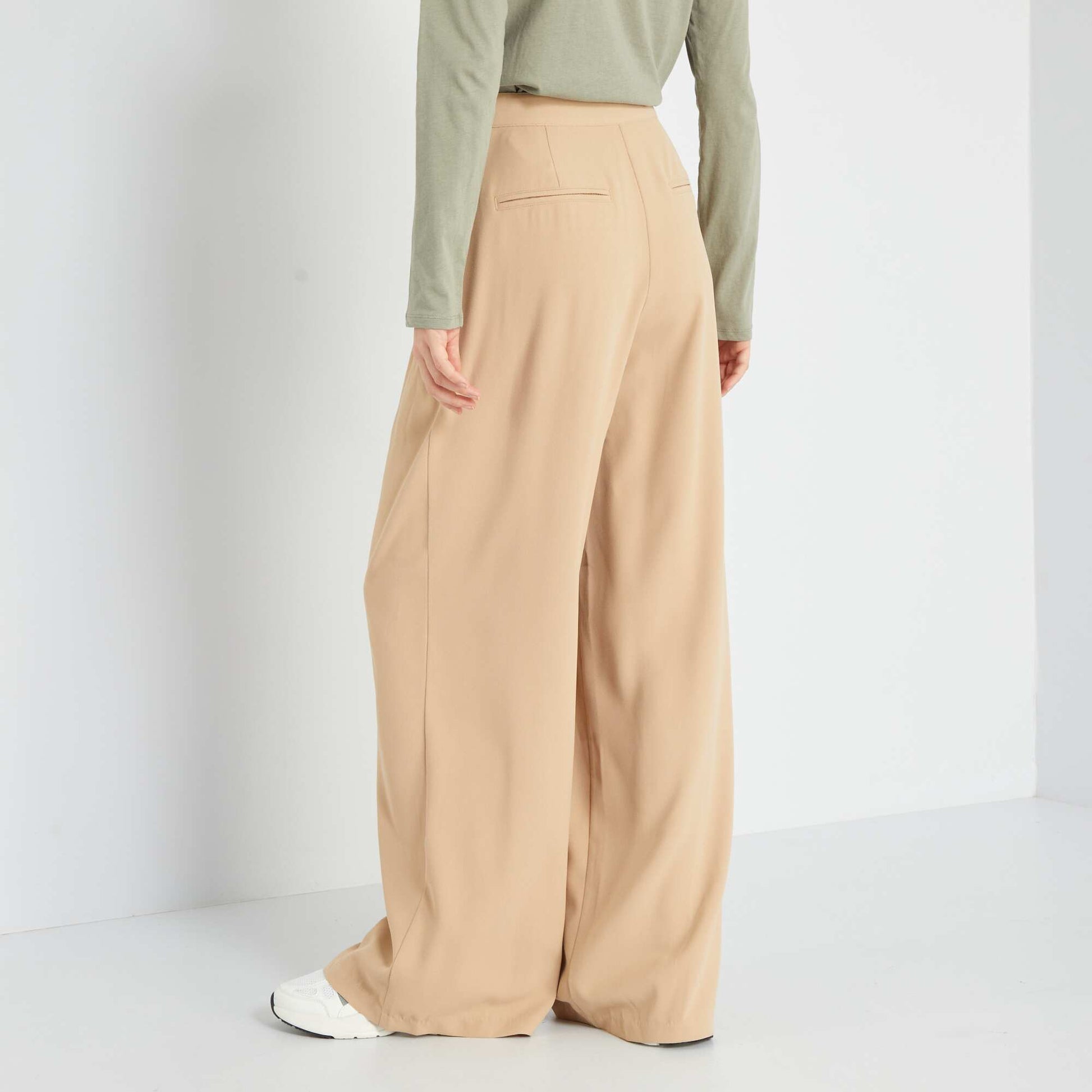 Pantalon large Beige