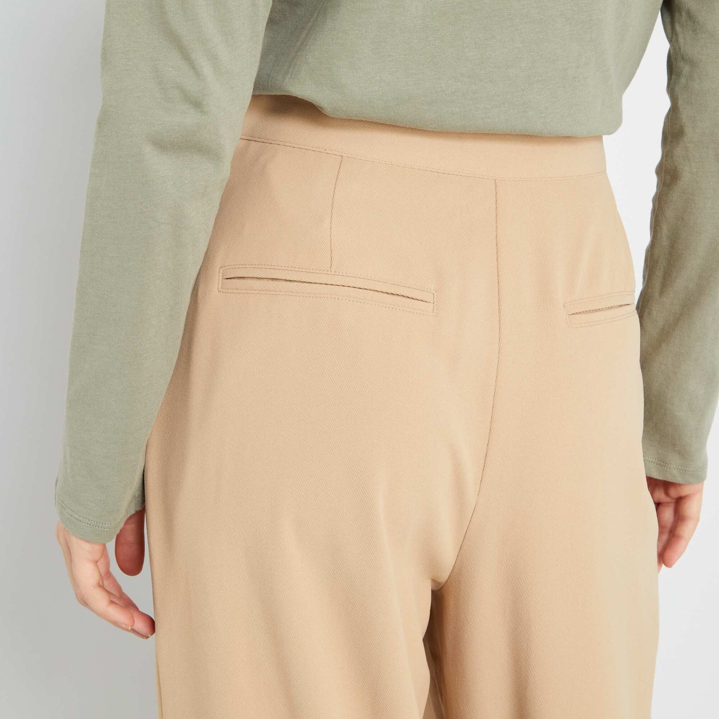 Pantalon large Beige