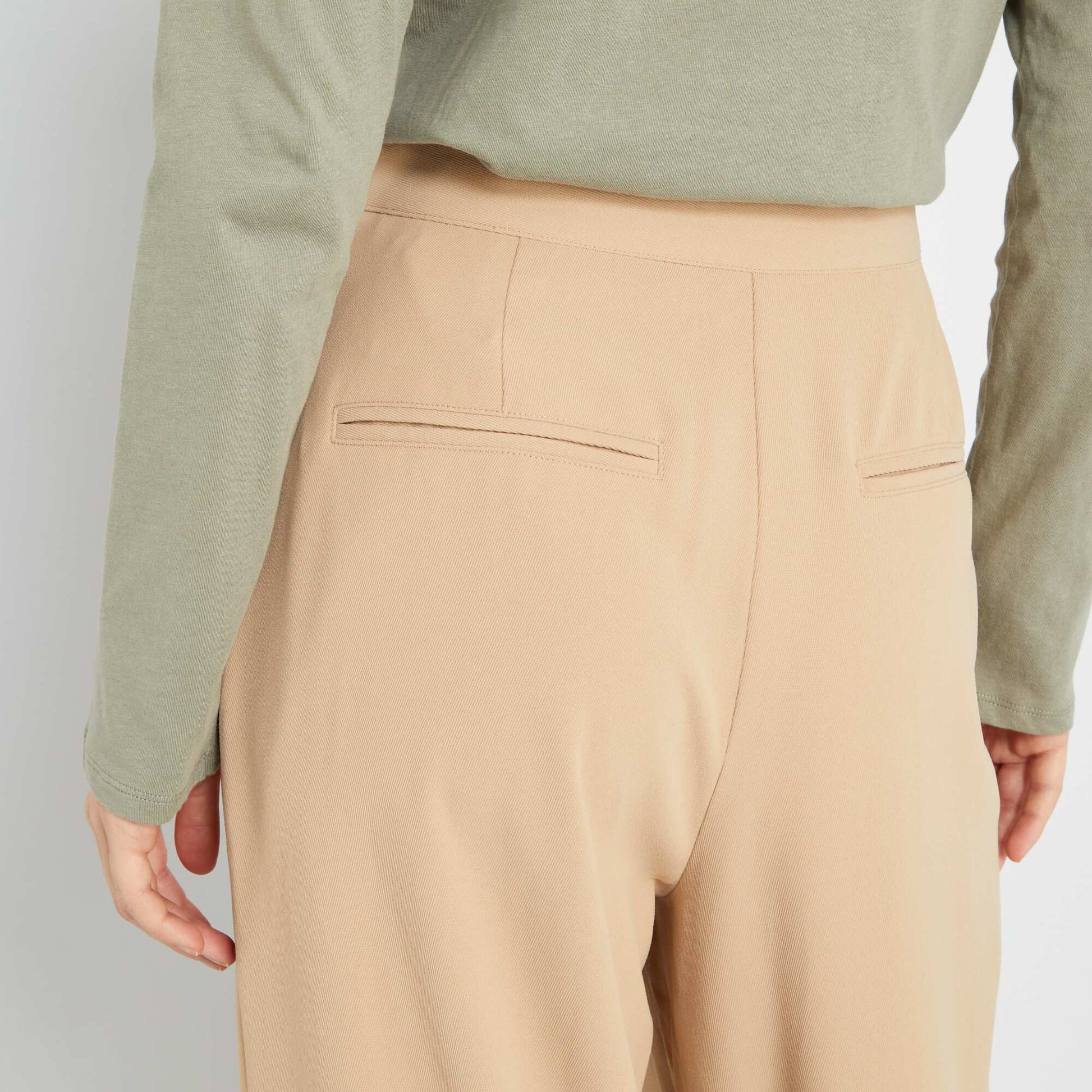 Pantalon large Beige