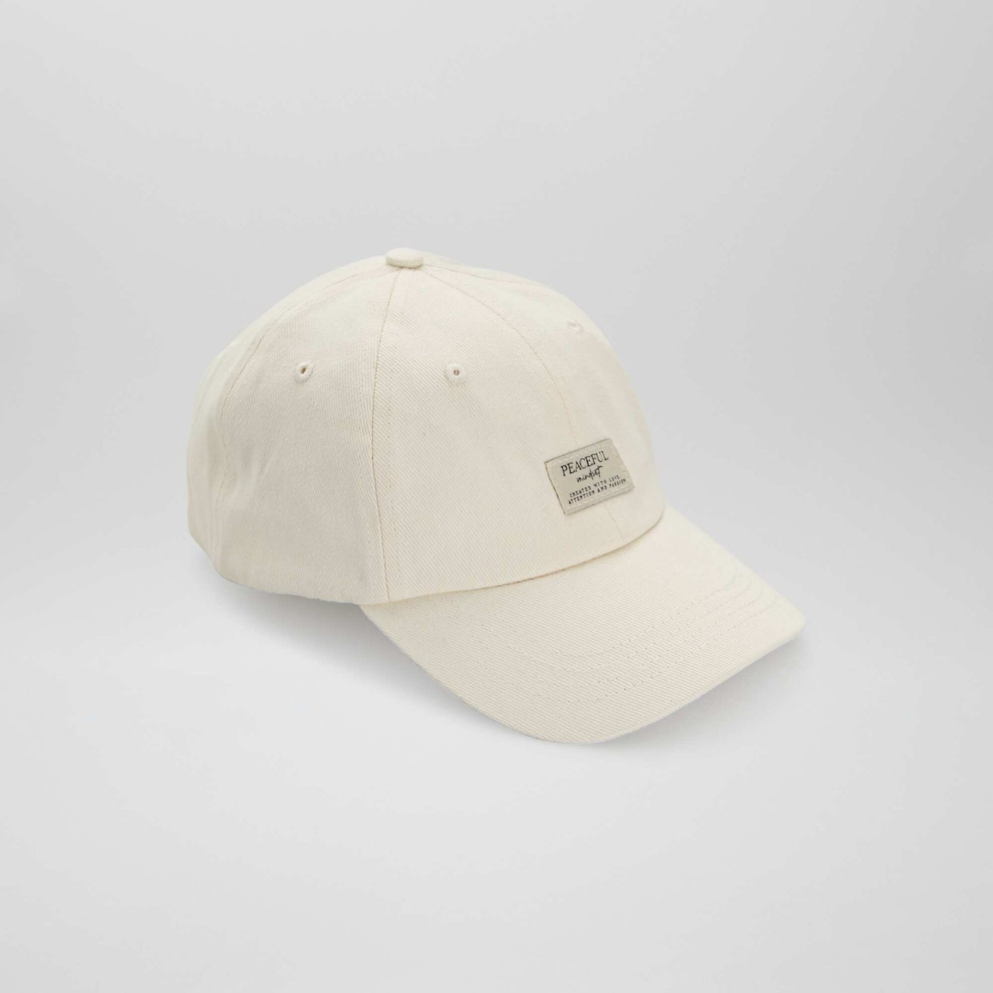 Casquette en toile avec imprim devant Beige