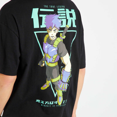 T-shirt manches courtes en coton Noir