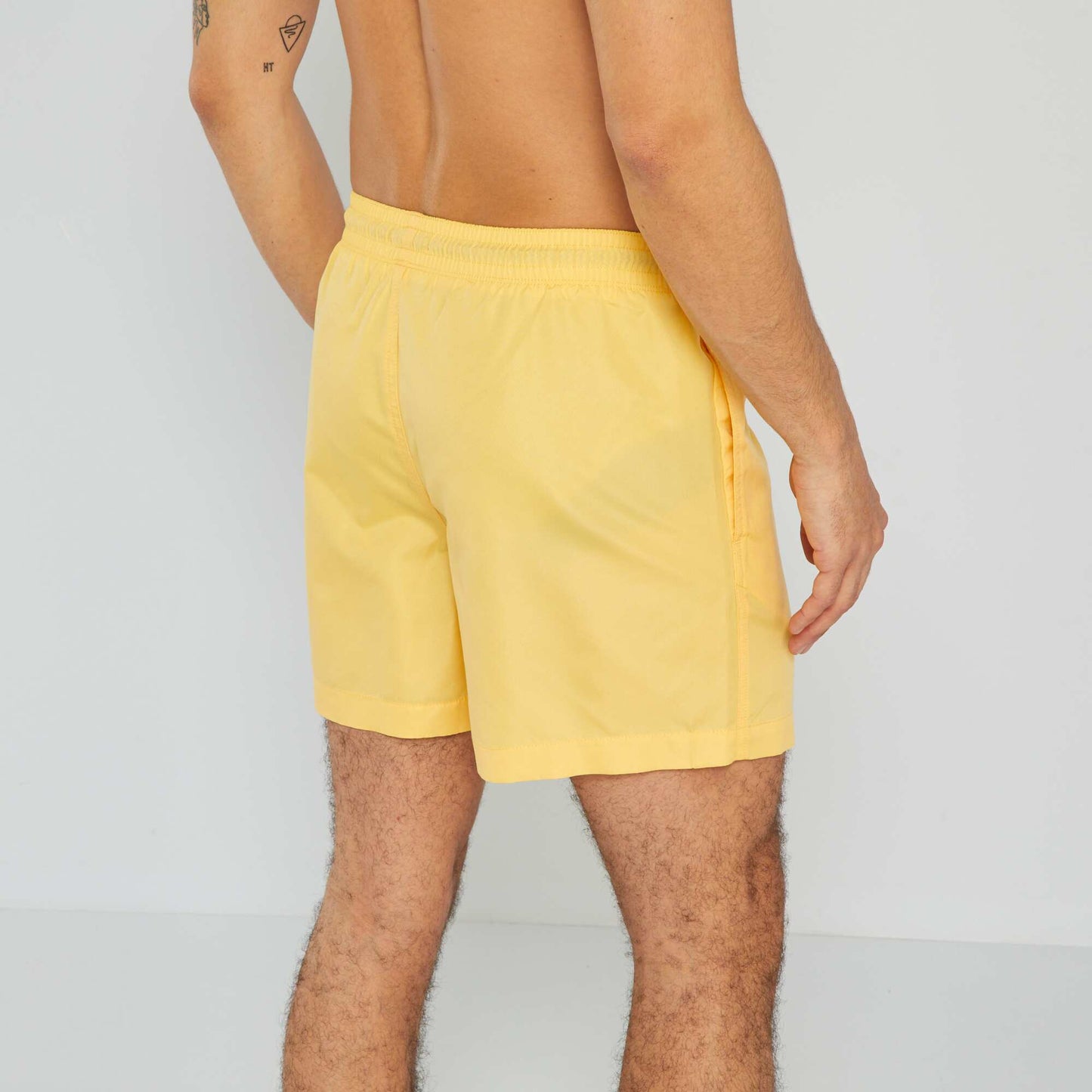 Short de bain uni Jaune