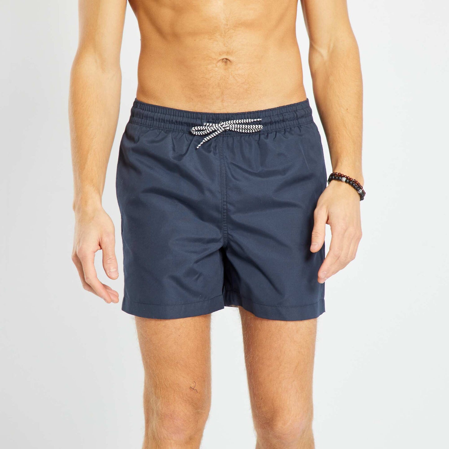 Short de bain uni bleu marine