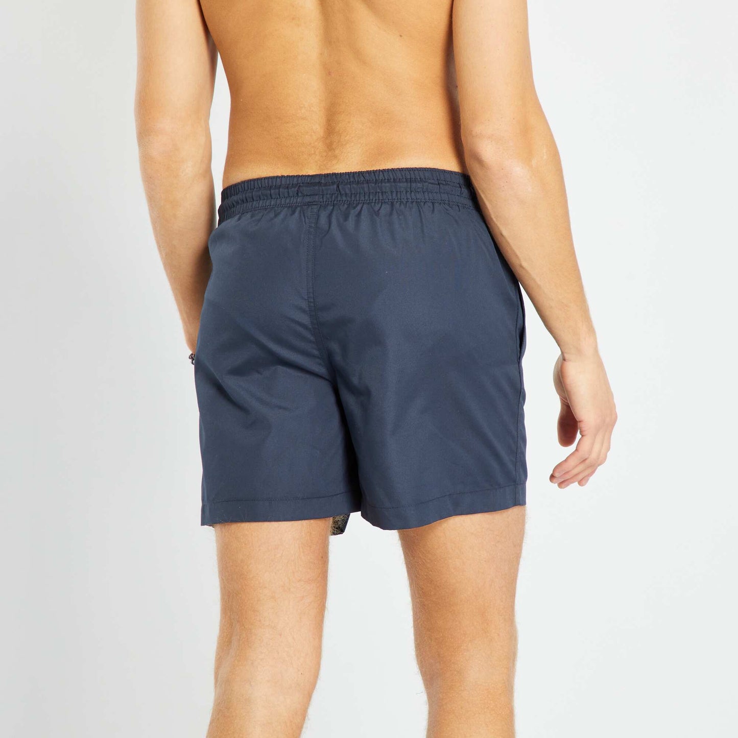 Short de bain uni bleu marine