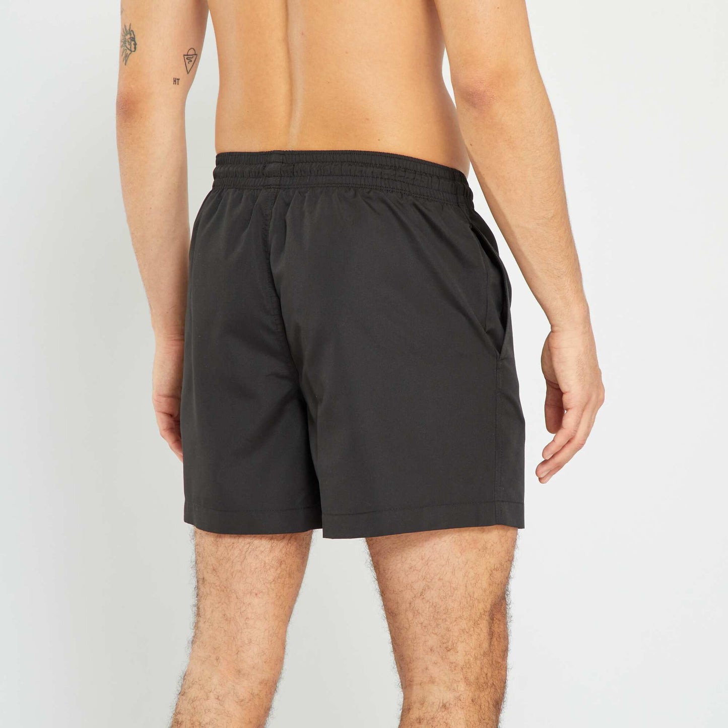 Short de bain uni noir