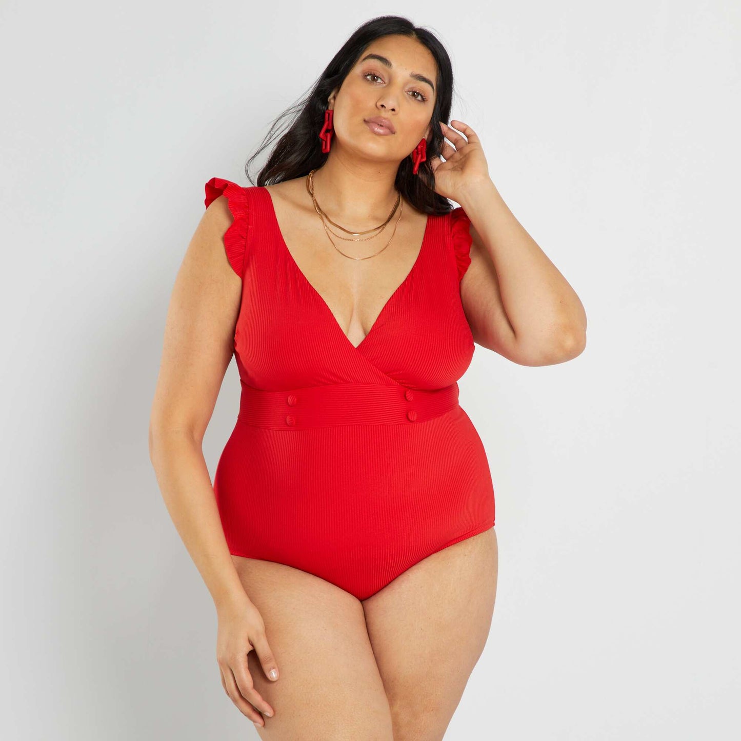 Maillot de bain 1 pi ce rouge chin