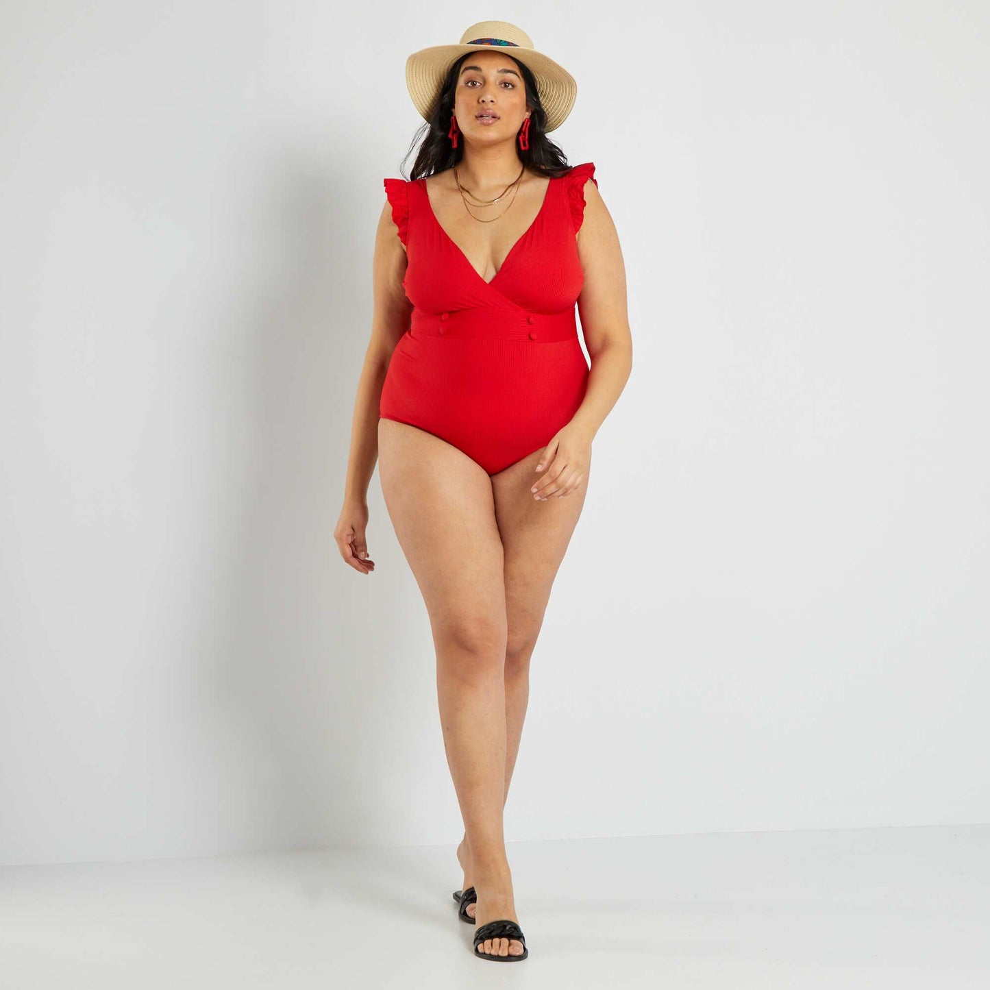 Maillot de bain 1 pi ce rouge chin