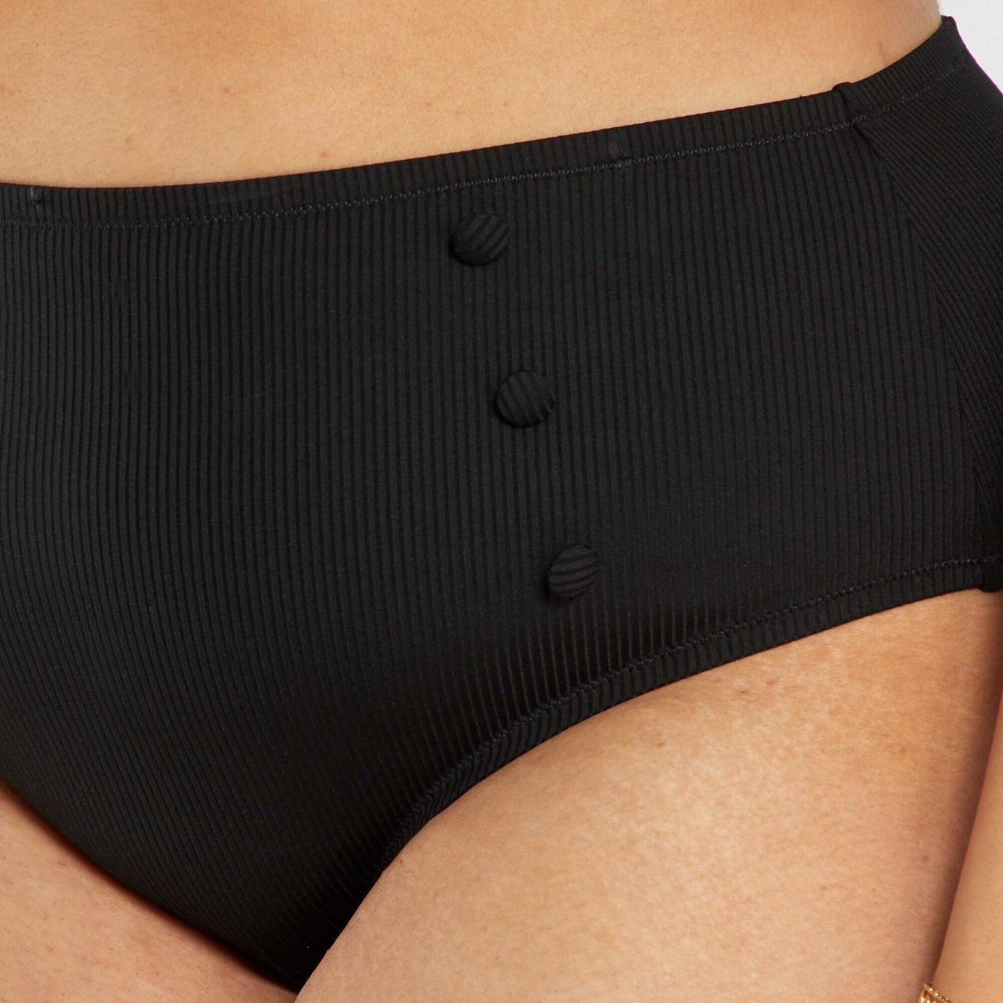 Culotte de bain taille haute noir