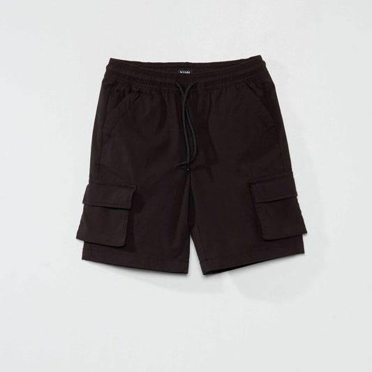 Bermuda regular avec poches cargos noir