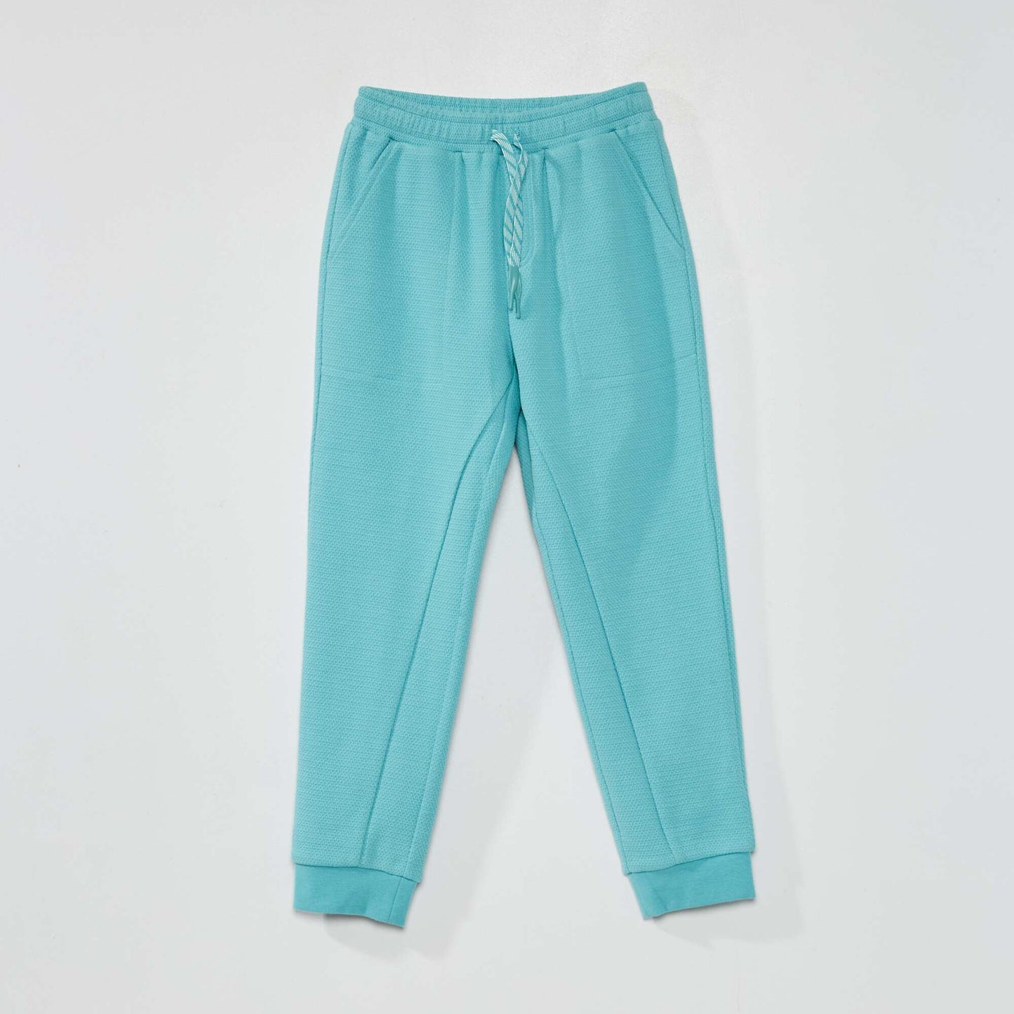 Pantalon de jogging en maille relief Bleu turquoise