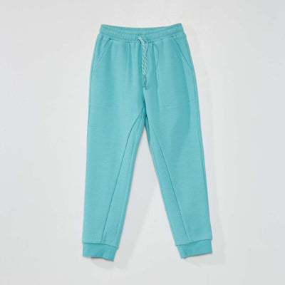Pantalon de jogging en maille relief Bleu turquoise