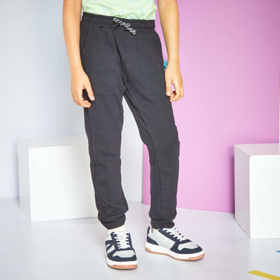 Pantalon de jogging en maille relief noir