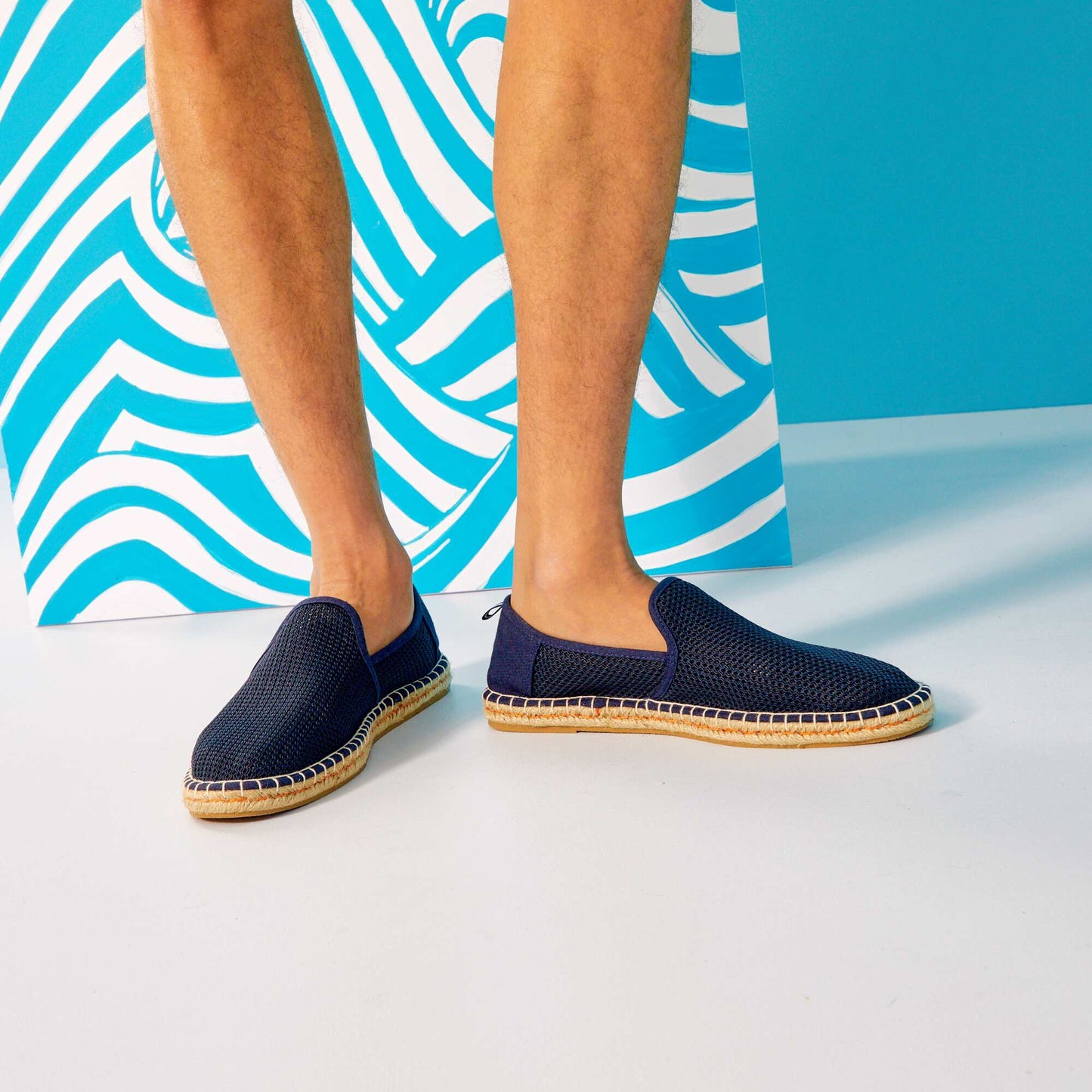 Espadrilles en mesh bleu fonc