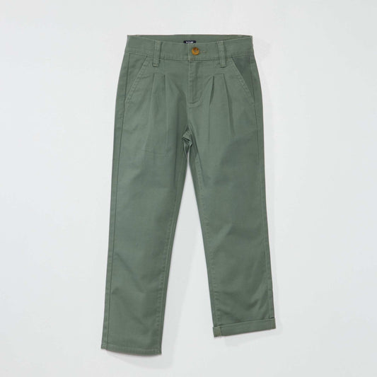 Pantalon chino tapered Vert