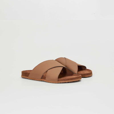 Sandales avec brides crois es Marron