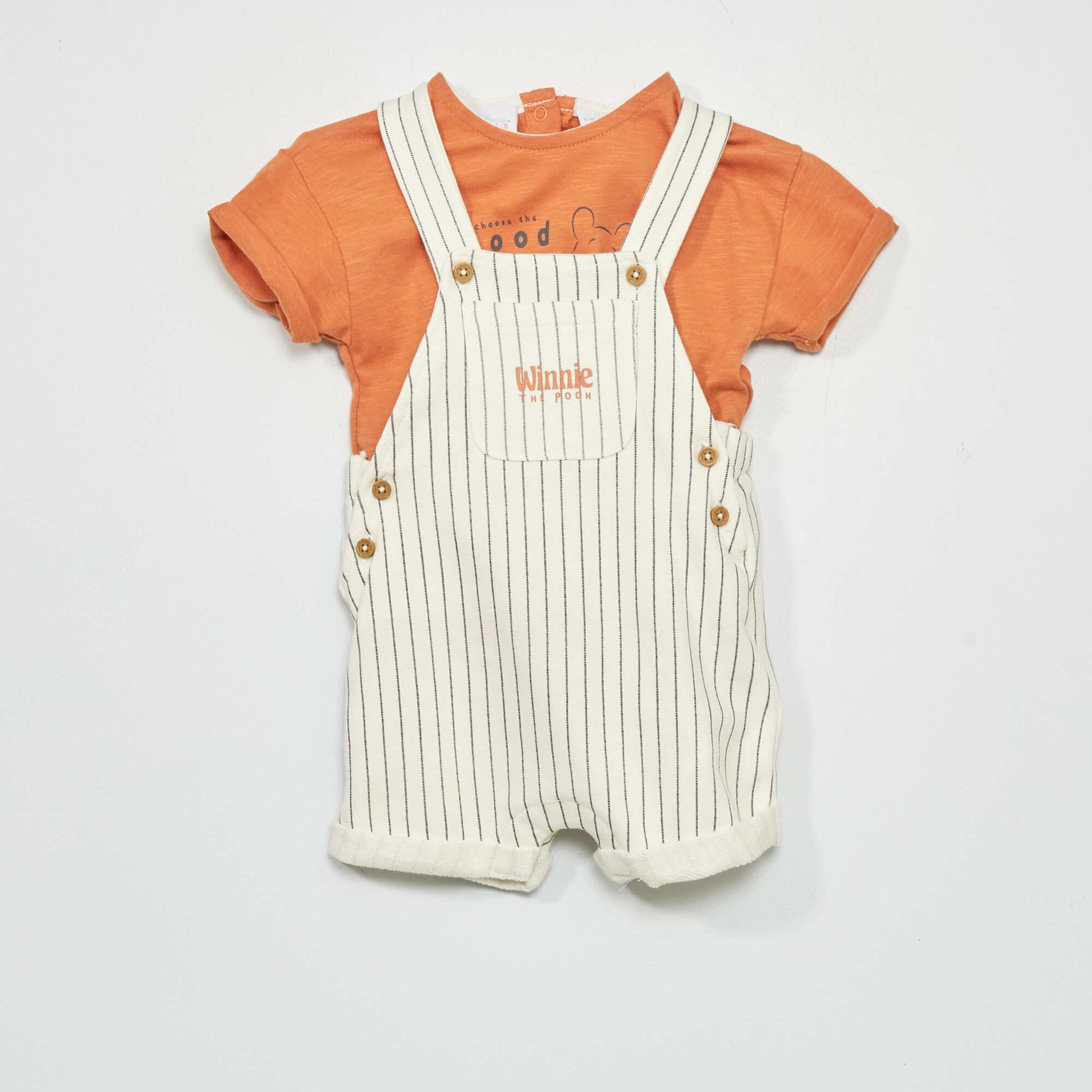 Ensemble tee-shirt + salopette 'Winnie' - 2 pi ces Marron