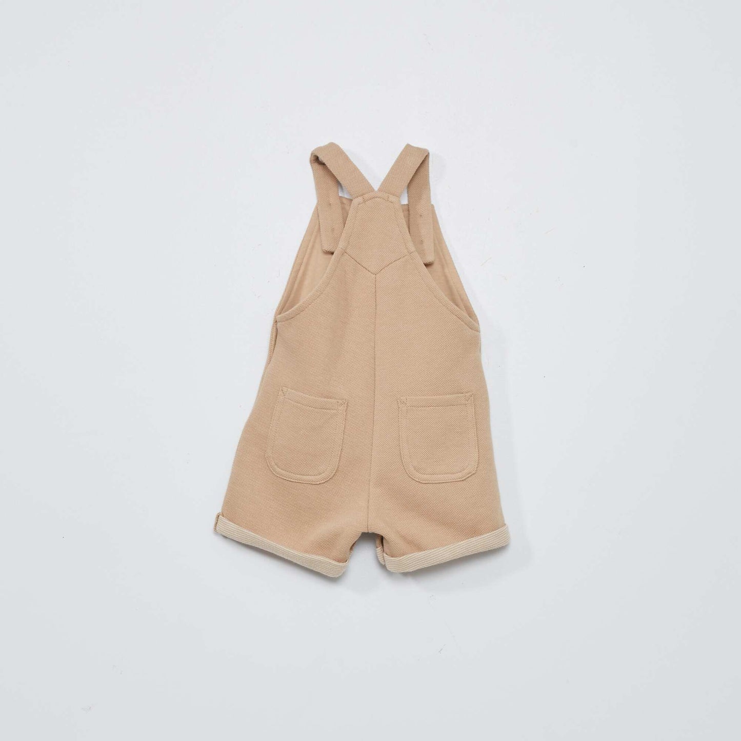 Salopette short en maille piqu e Beige