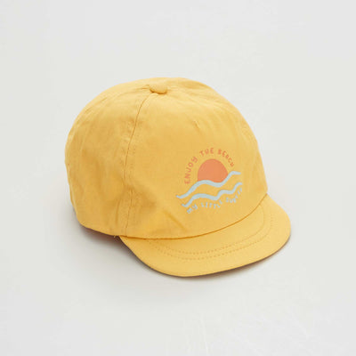 Casquette forme baseball imprim en coton twill Jaune