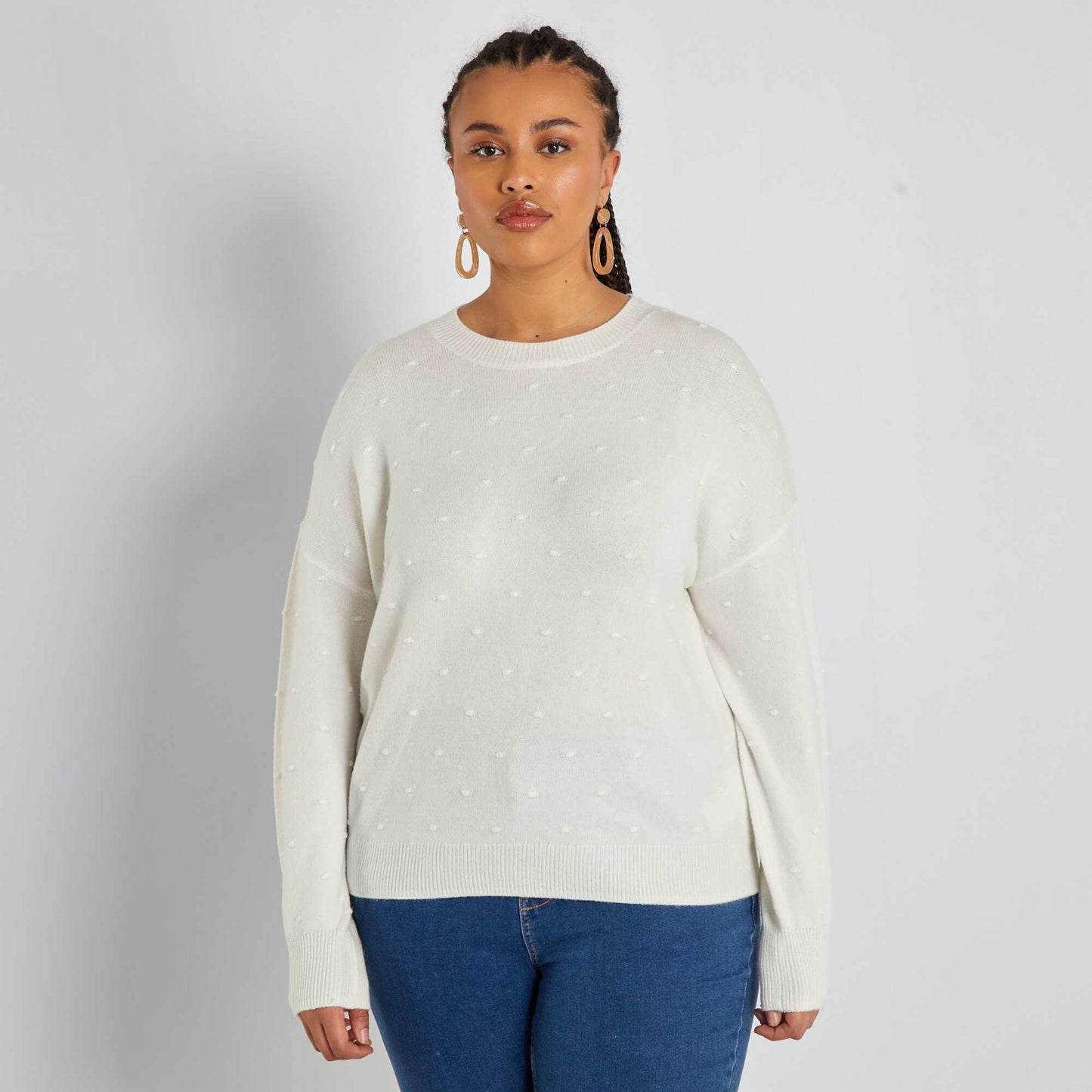 Pull en maille tricot blanc