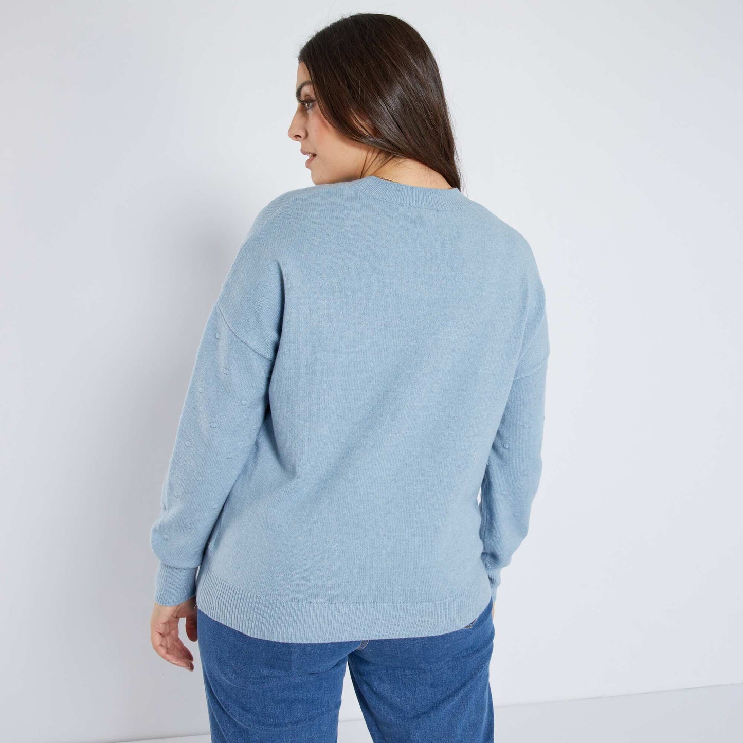 Pull en maille tricot Bleu