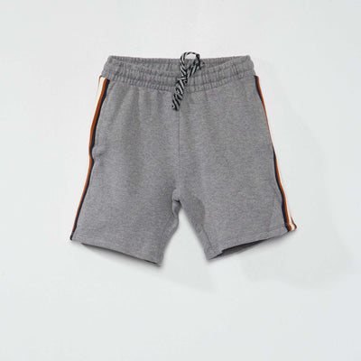 Short en molleton avec bandes contrastantes Gris