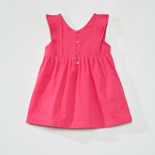 Robe en popeline rose indien