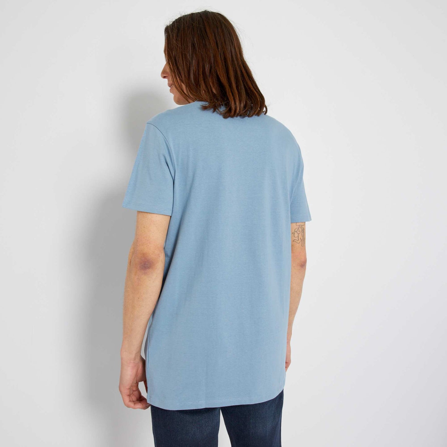 T-shirt en jersey rayures Bleu
