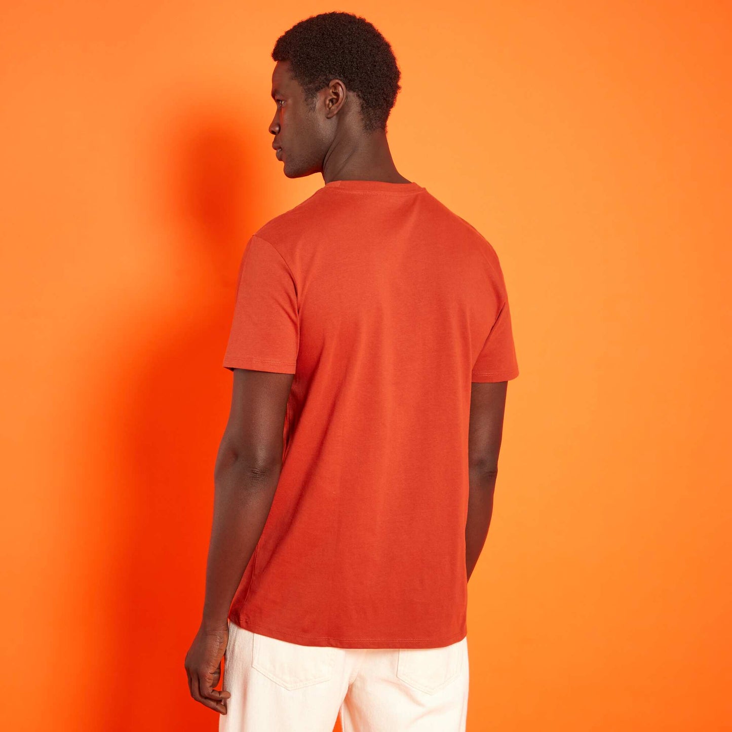 T-shirt en jersey rayures Orange
