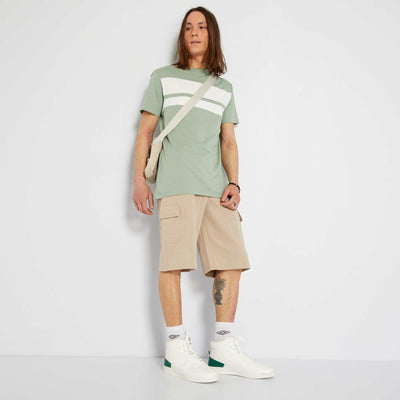 T-shirt en jersey rayures Vert