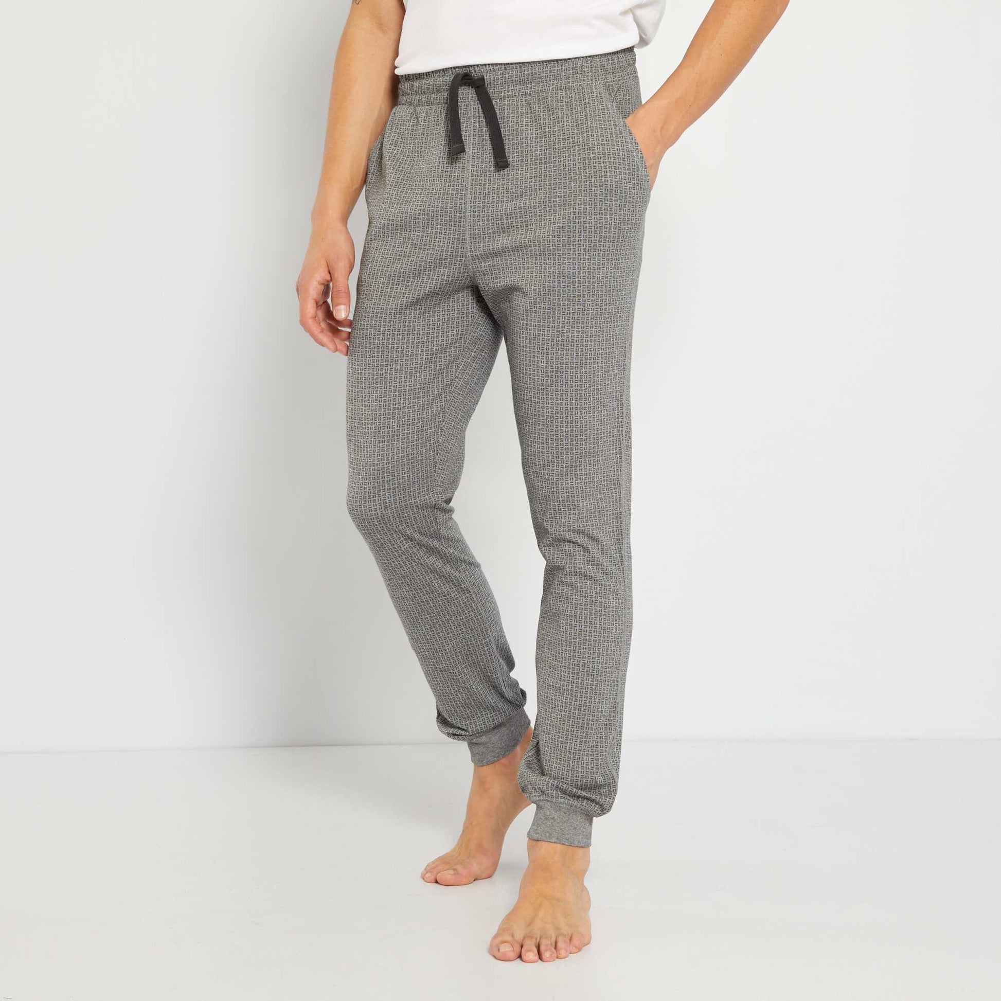 Pantalon de pyjama imprim fantaisie Gris clair