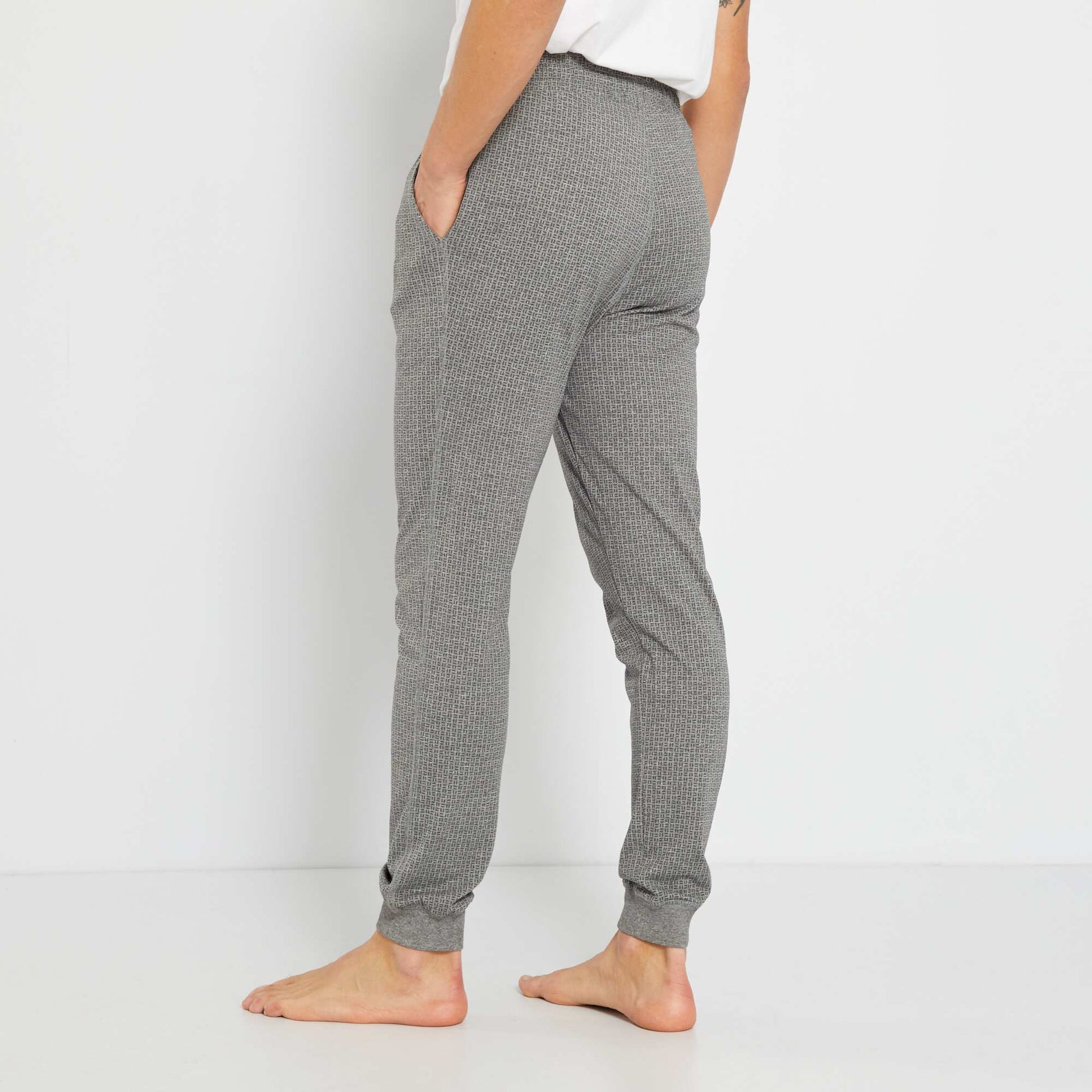 Pantalon de pyjama imprim fantaisie Gris clair