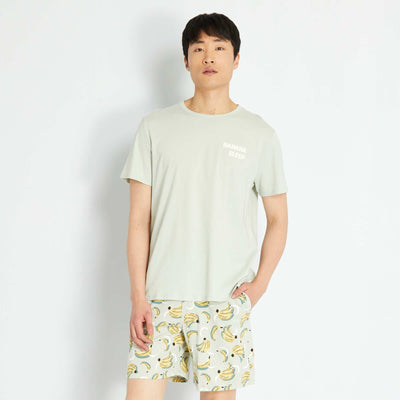 Ensemble de pyjama court 'banane' Vert/jaune