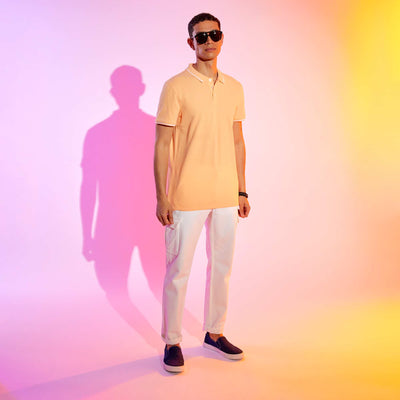 Polo en maille piqu Orange
