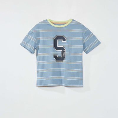 T-shirt en jersey manches courtes BLEU