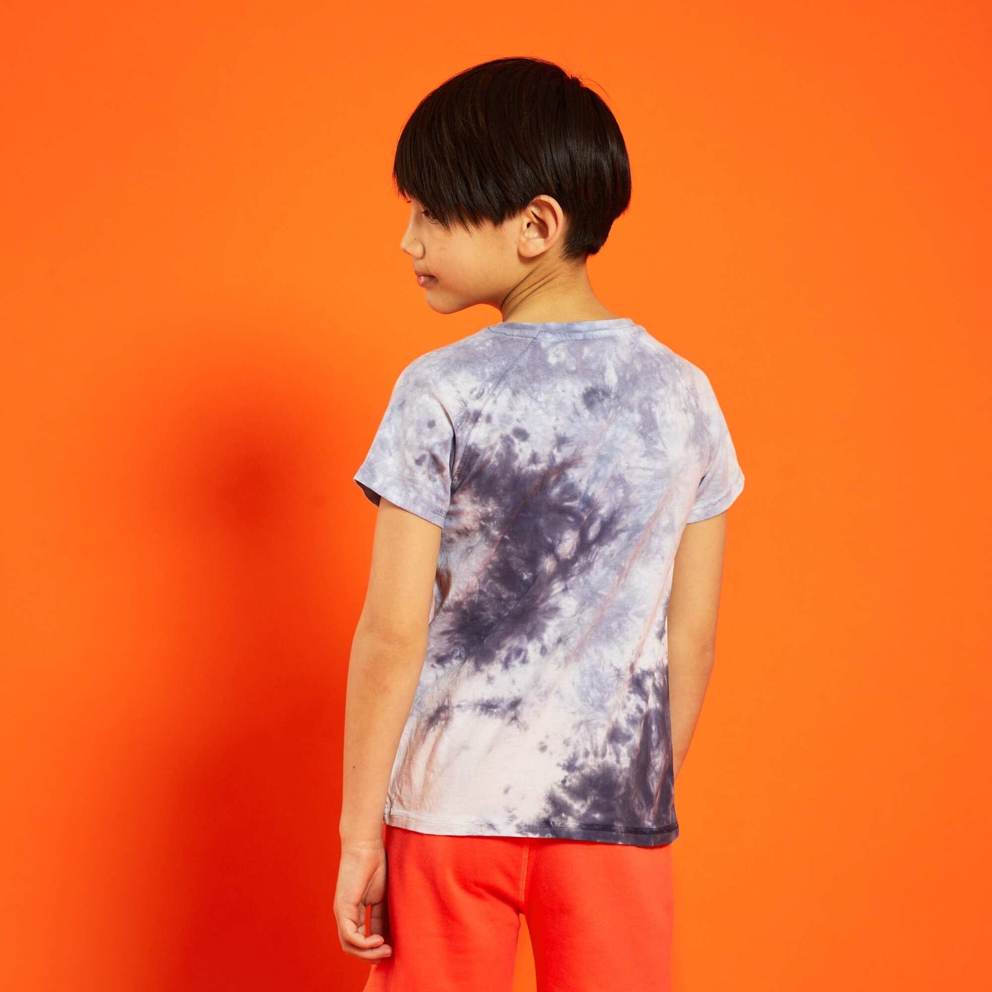 T-shirt en jersey tie and dye Bleu